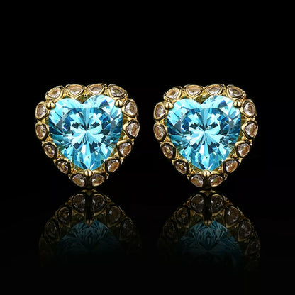 Heart-Shaped Stud Earrings -
