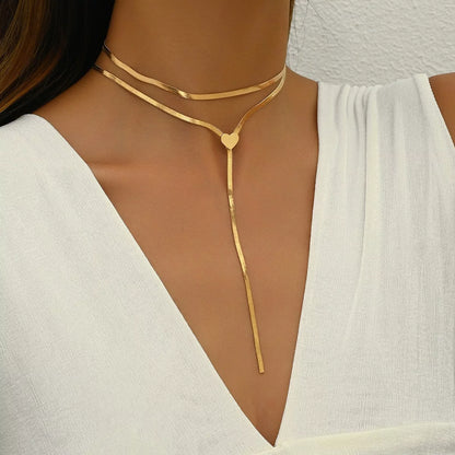 2-Piece Gold-Plated Heart Necklace -