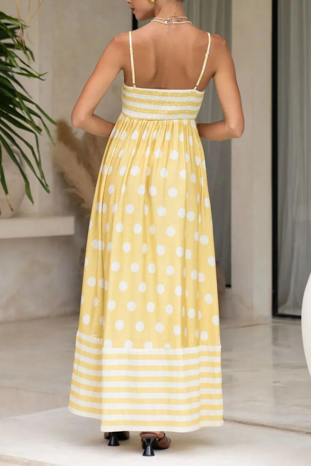 Polka Dot Square Neck Cami Dress -