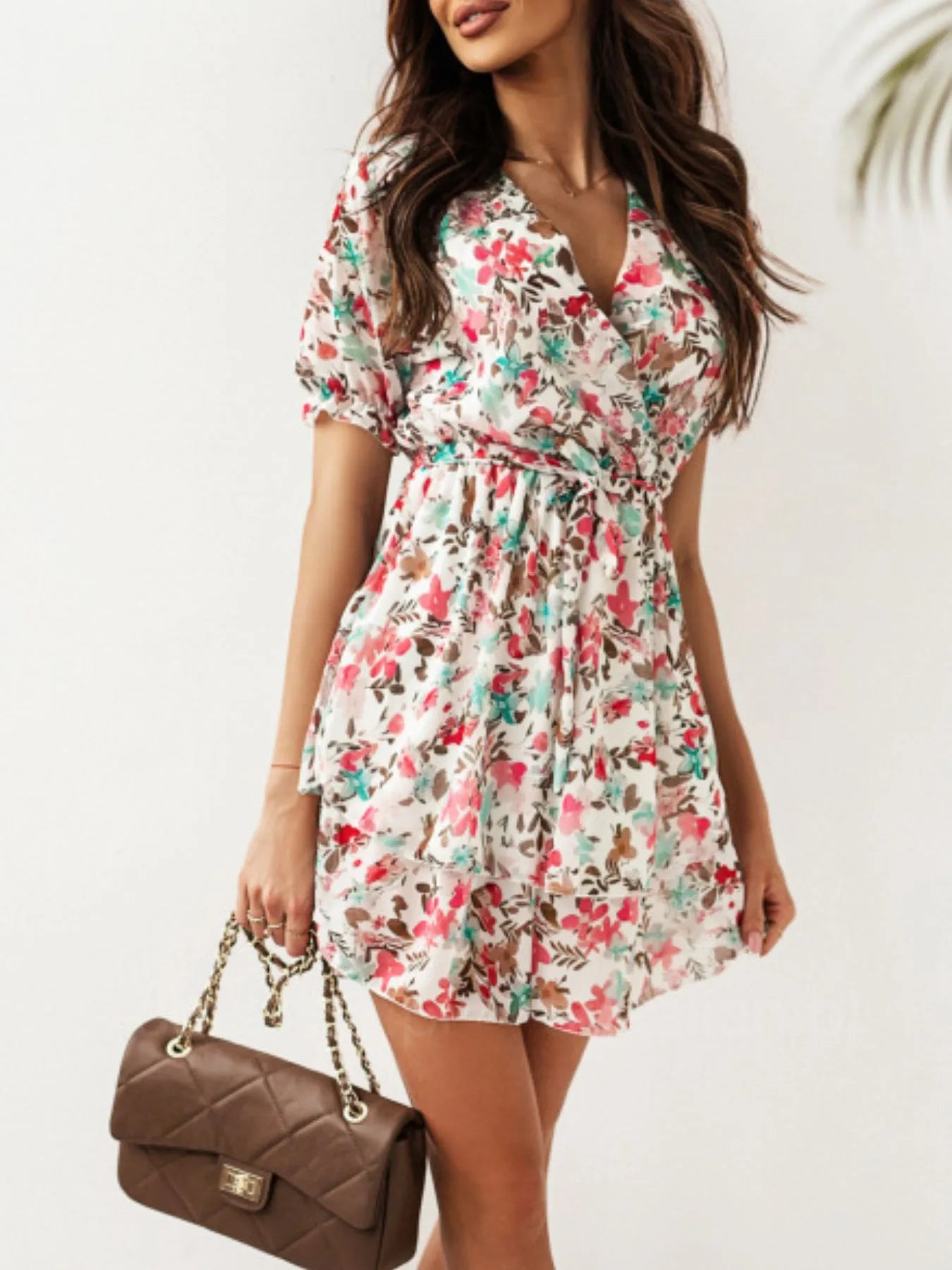 Floral Layered Mini Dress -
