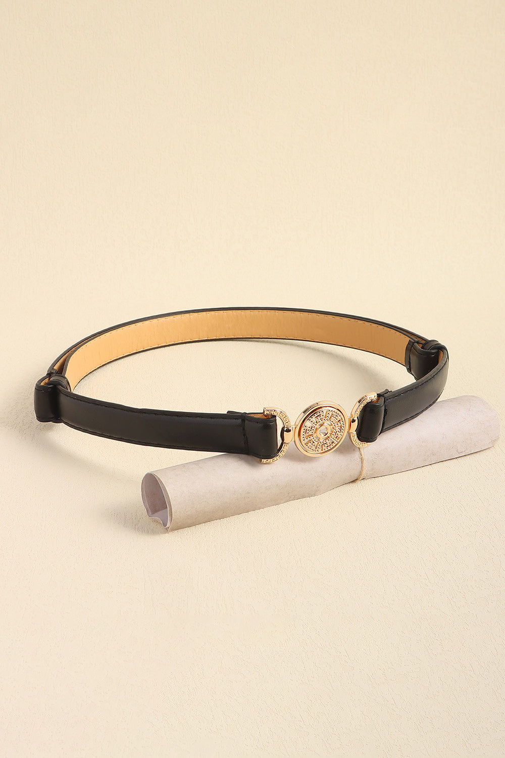 Rhinestone Decor PU Leather Belt -