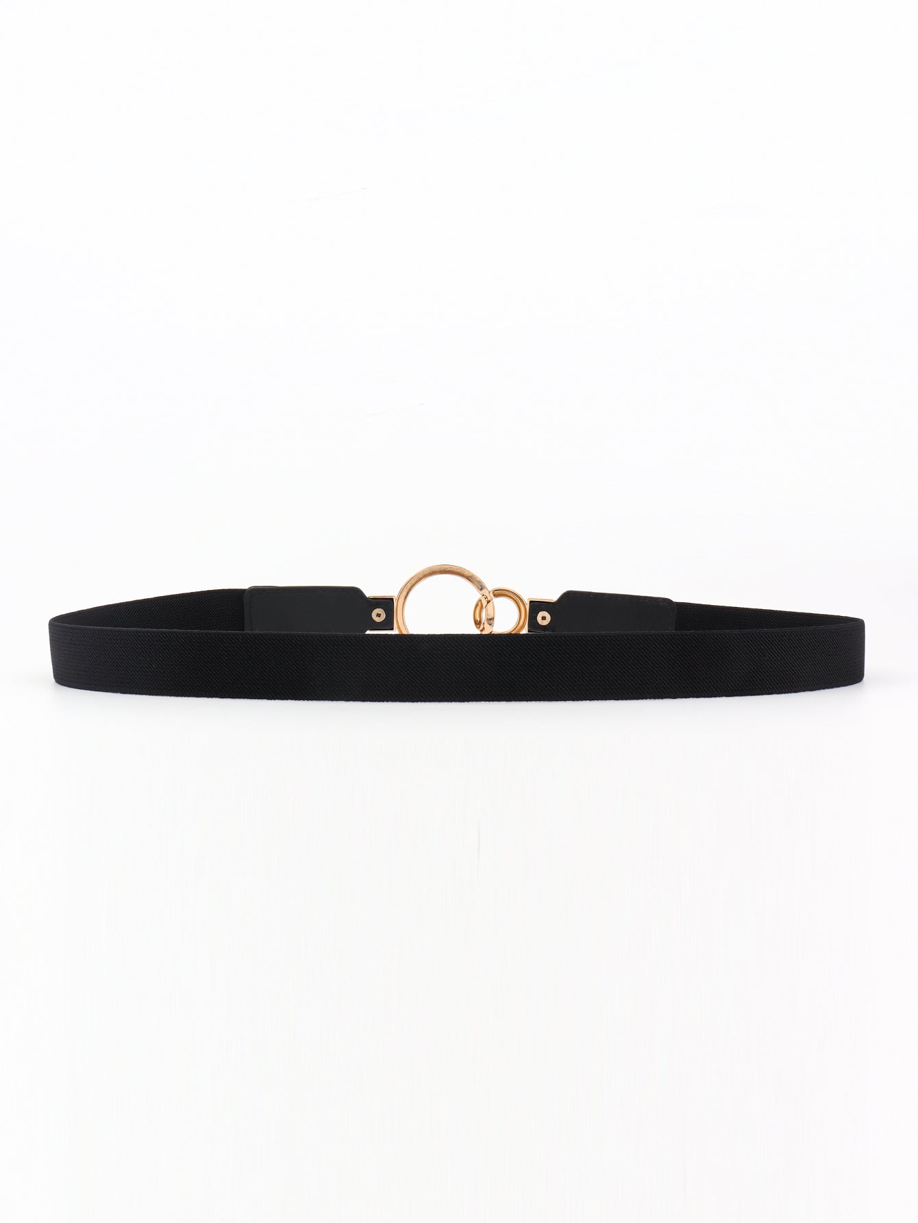 Double Ring Buckle Elastic PU Belt -