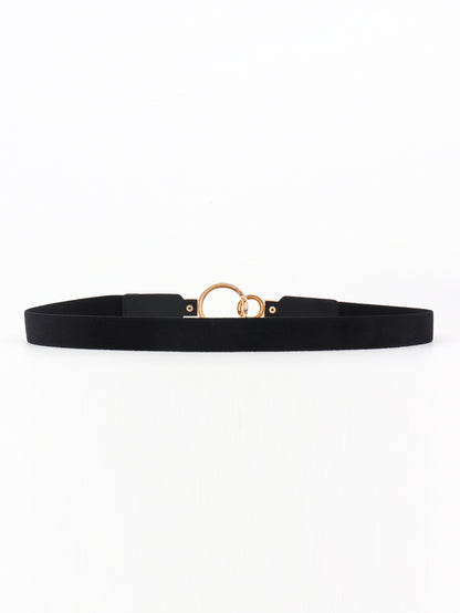 Double Ring Buckle Elastic PU Belt -