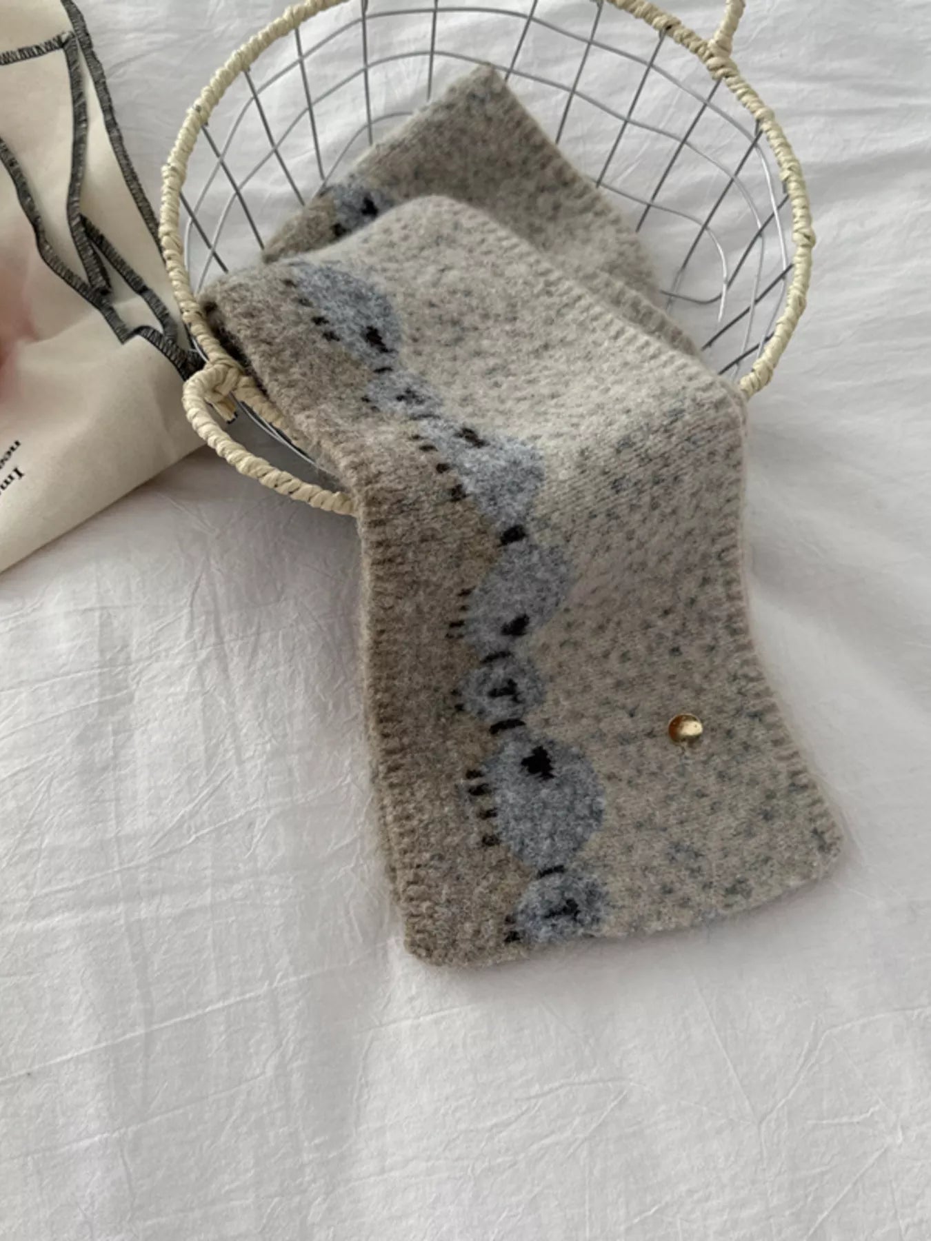 Sheep Pattern Knitted Scarf -