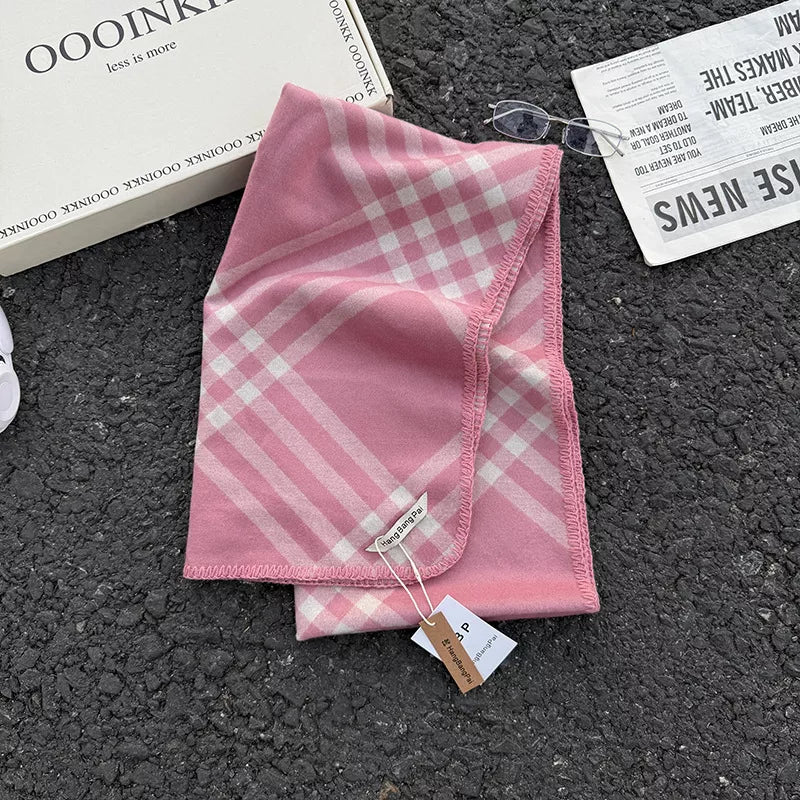 Classic Plaid Scarf - Pink One Size