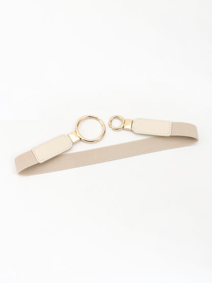 Double Ring Buckle Elastic PU Belt -