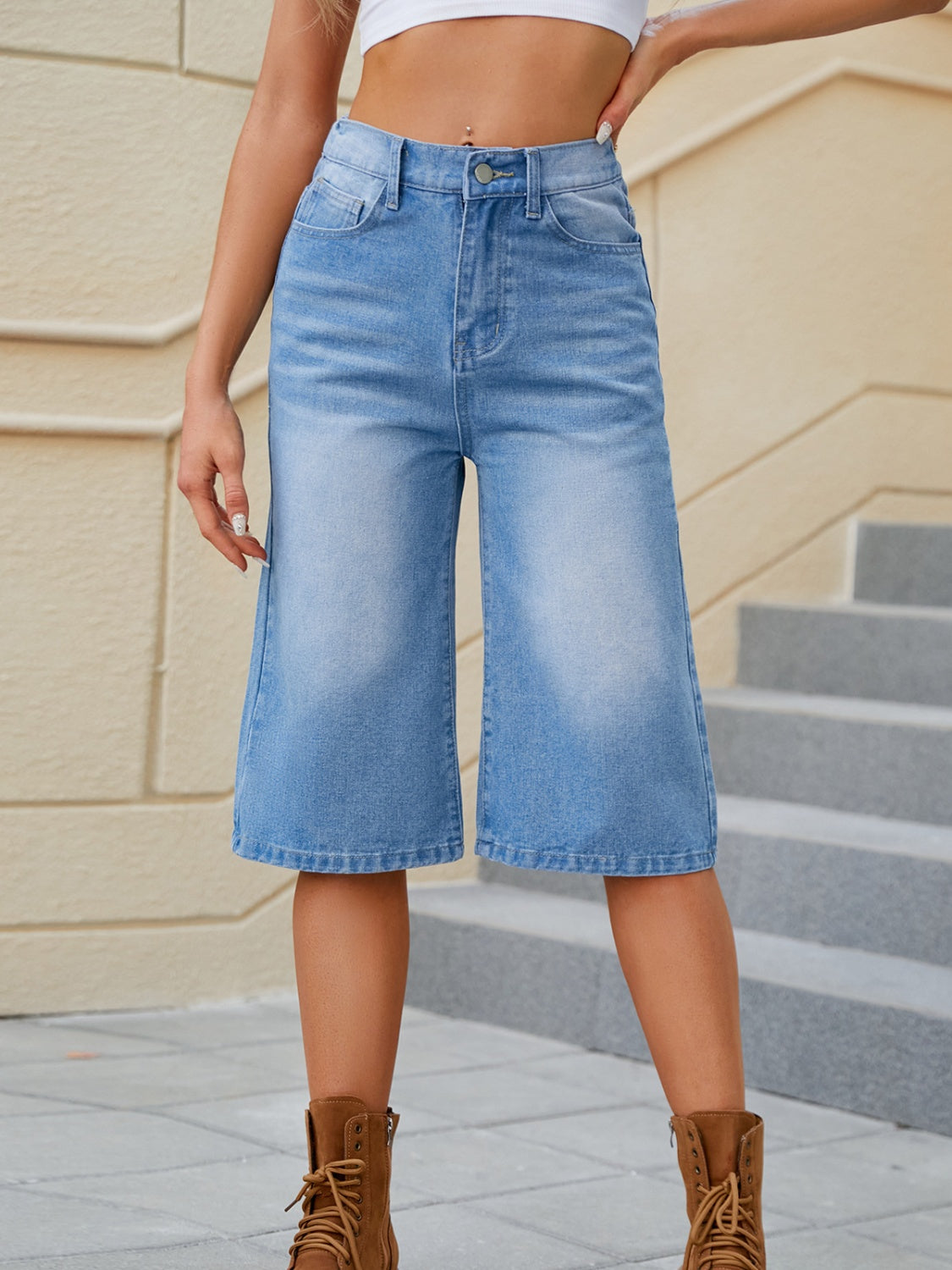 High Waist Denim Shorts