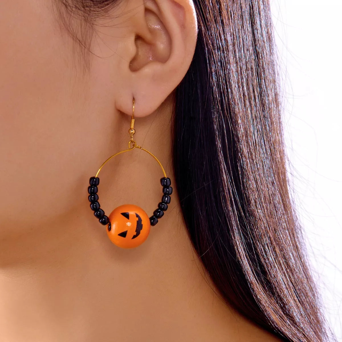 18K Gold-Plated Halloween Bead Earrings -