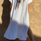 Slit Textured Short Sleeve Cover-Up Dress | AdoreStarr