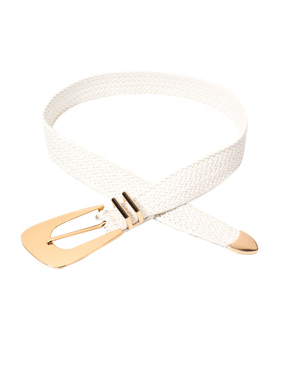 Irregular Buckle Braid Belt -