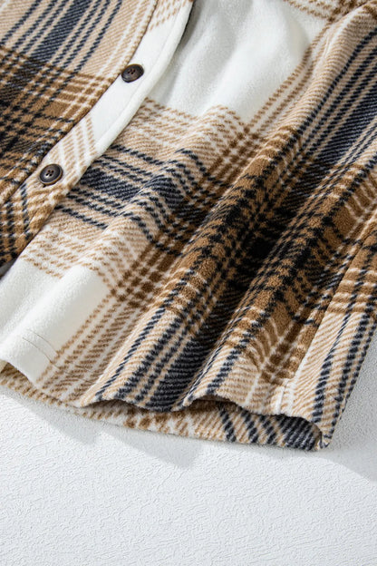 Plaid Button Up Long Sleeve Shacket -