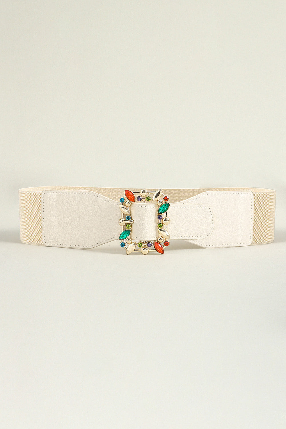 Multicolored Leaf Buckle Elastic Belt -