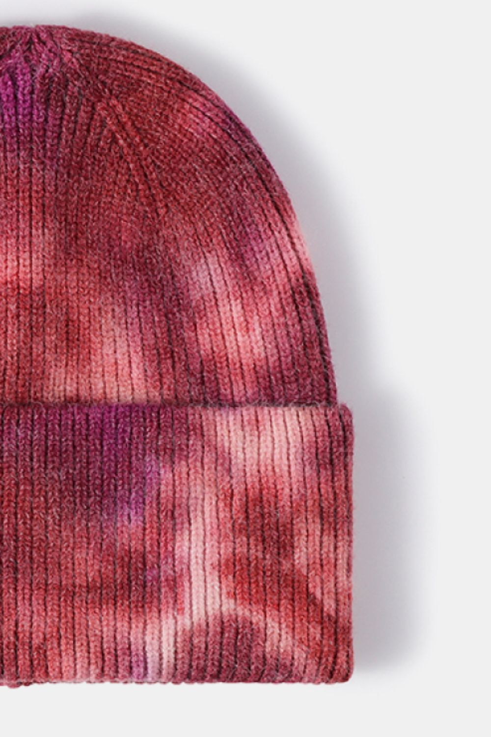 Tie-Dye Cuffed Rib-Knit Beanie Hat -