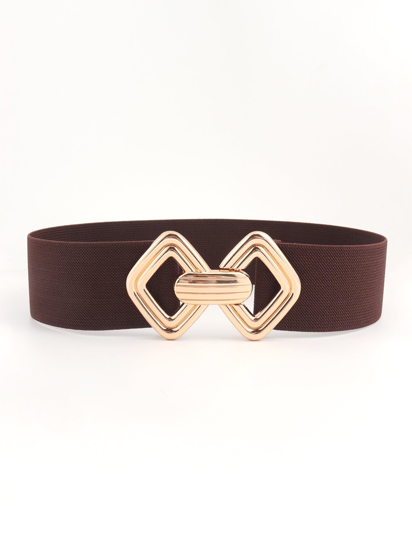Geometric Buckle Elastic Wide Belt - One Size