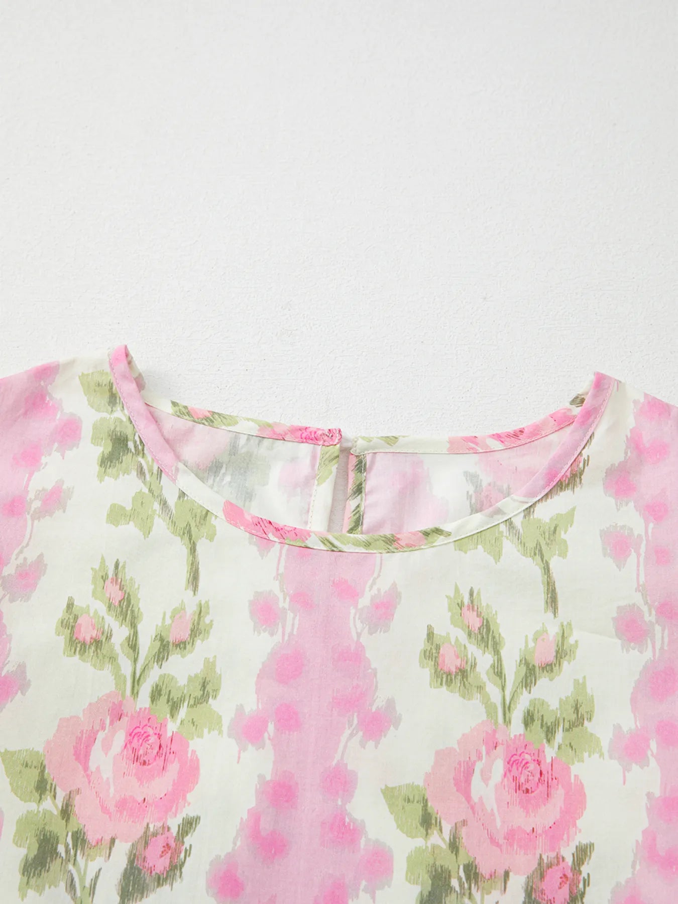 Floral Print Ruffled Sleeve Blouse -