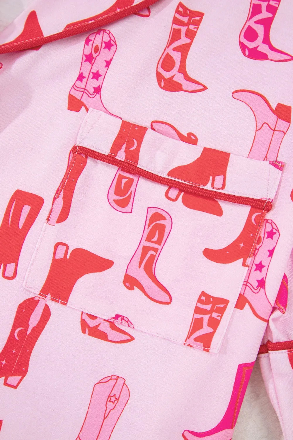 Cowgirl Boots Printed Shirt and Shorts Set -
