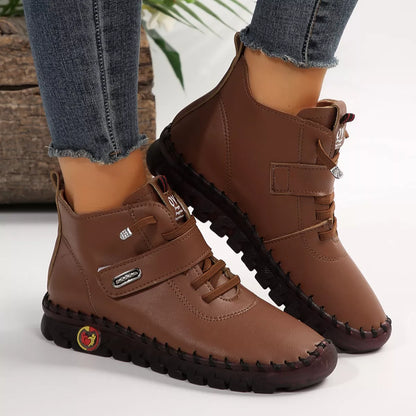 Lace Up Platform Ankle Boots -