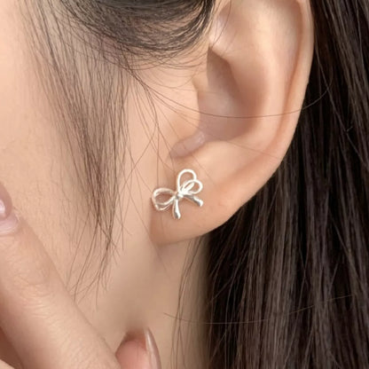 Sterling Silver Bow Earrings -