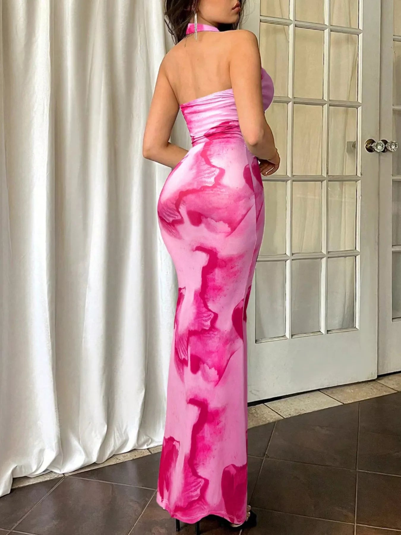 Tie-Dye Halter Top and Mermaid Skirt Set -