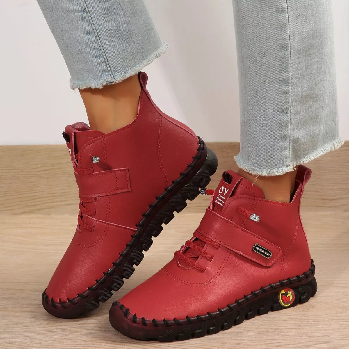 Lace Up Platform Ankle Boots -