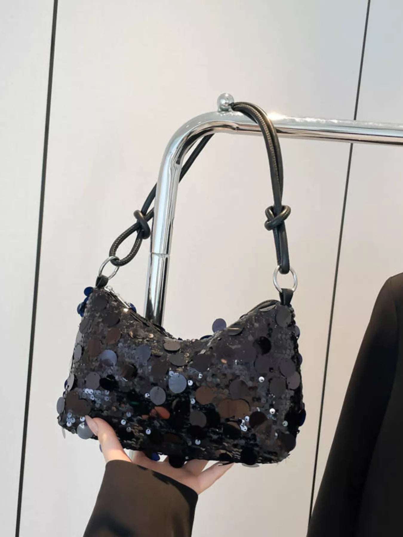 Sequin Embellished Shoulder Bag -