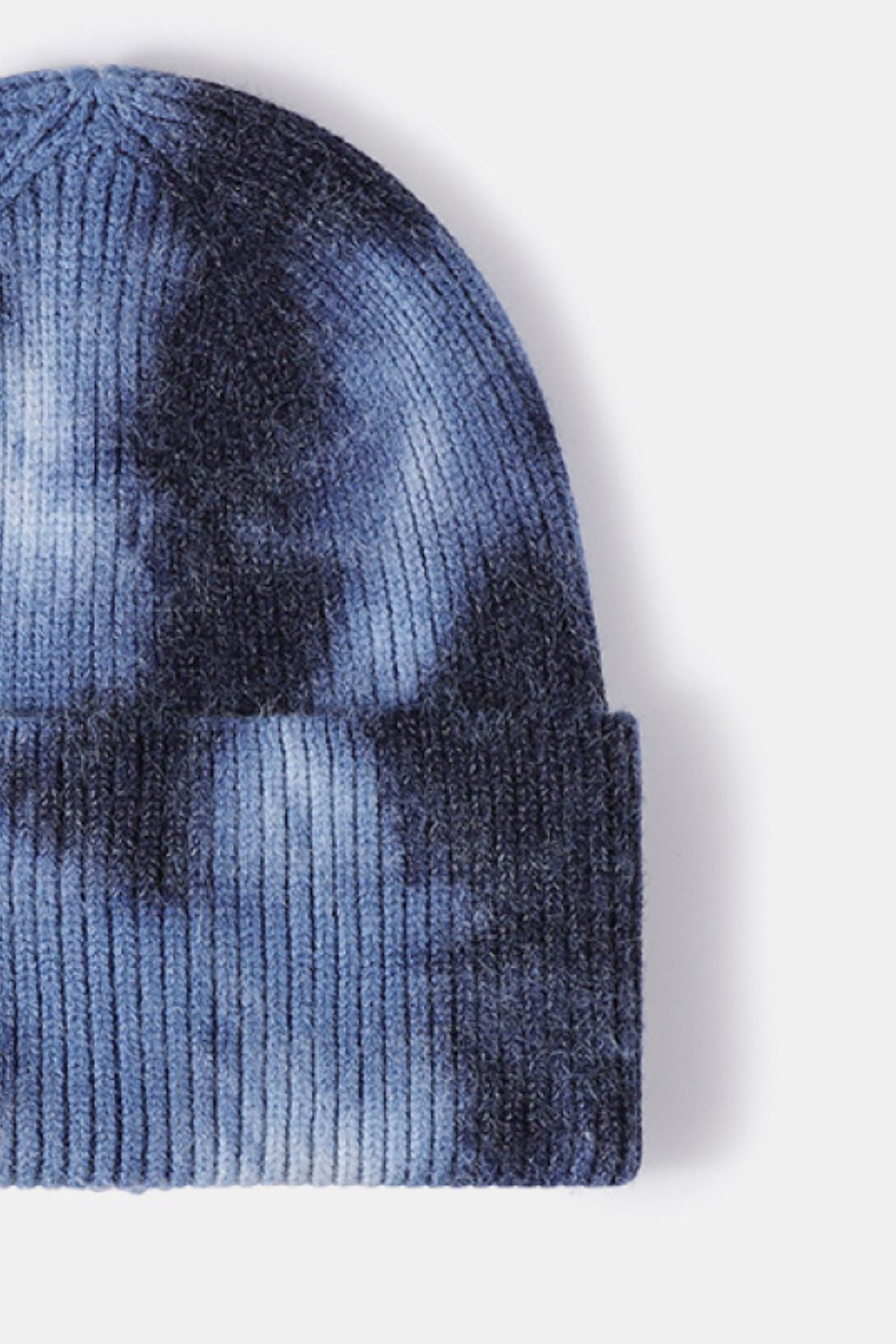 Tie-Dye Cuffed Rib-Knit Beanie Hat -