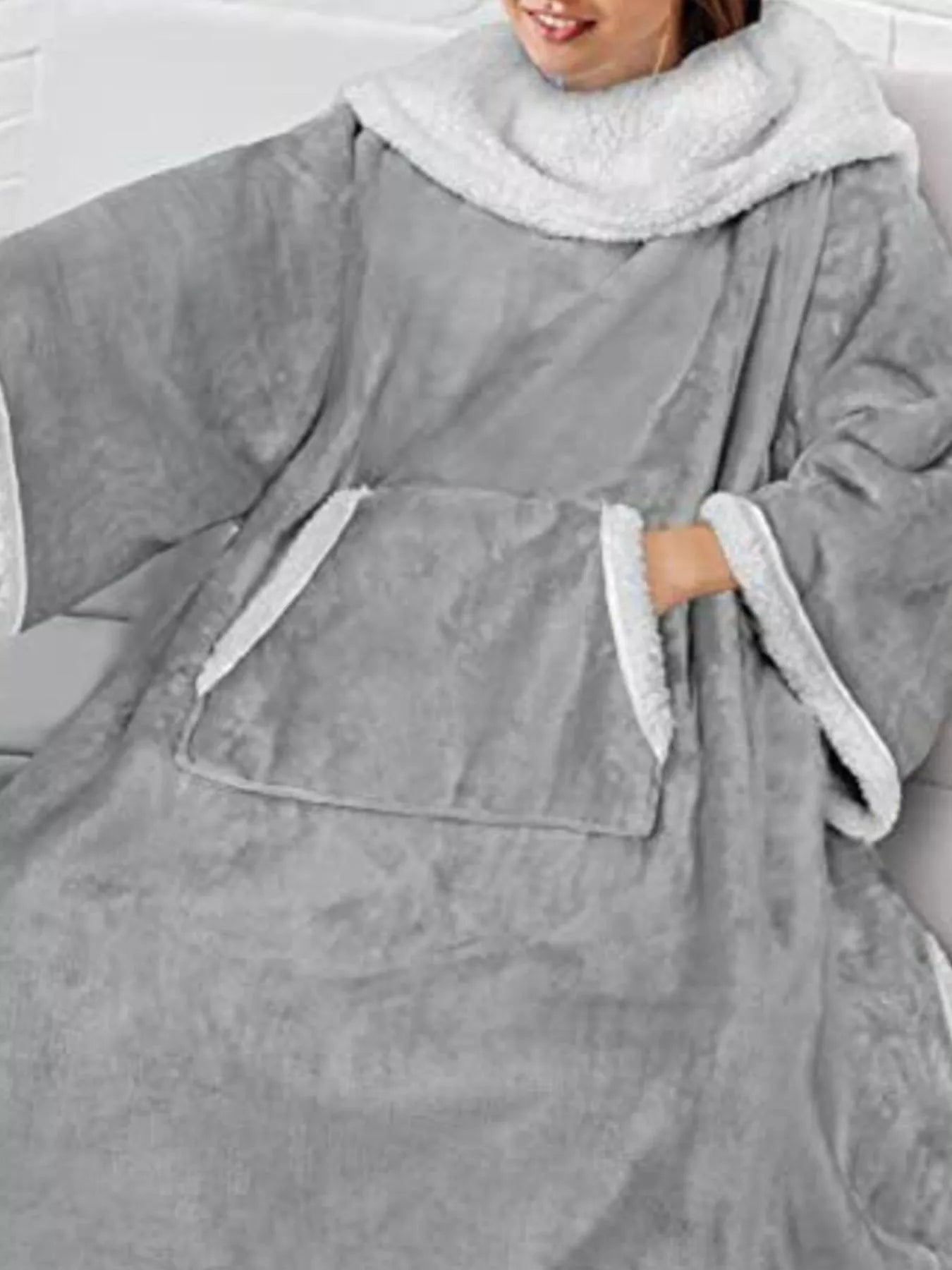 Oversized Wearable Blanket Hoodie Lounge Nightgown -