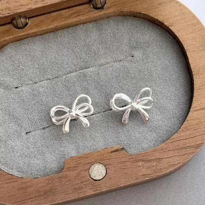 Sterling Silver Bow Earrings -