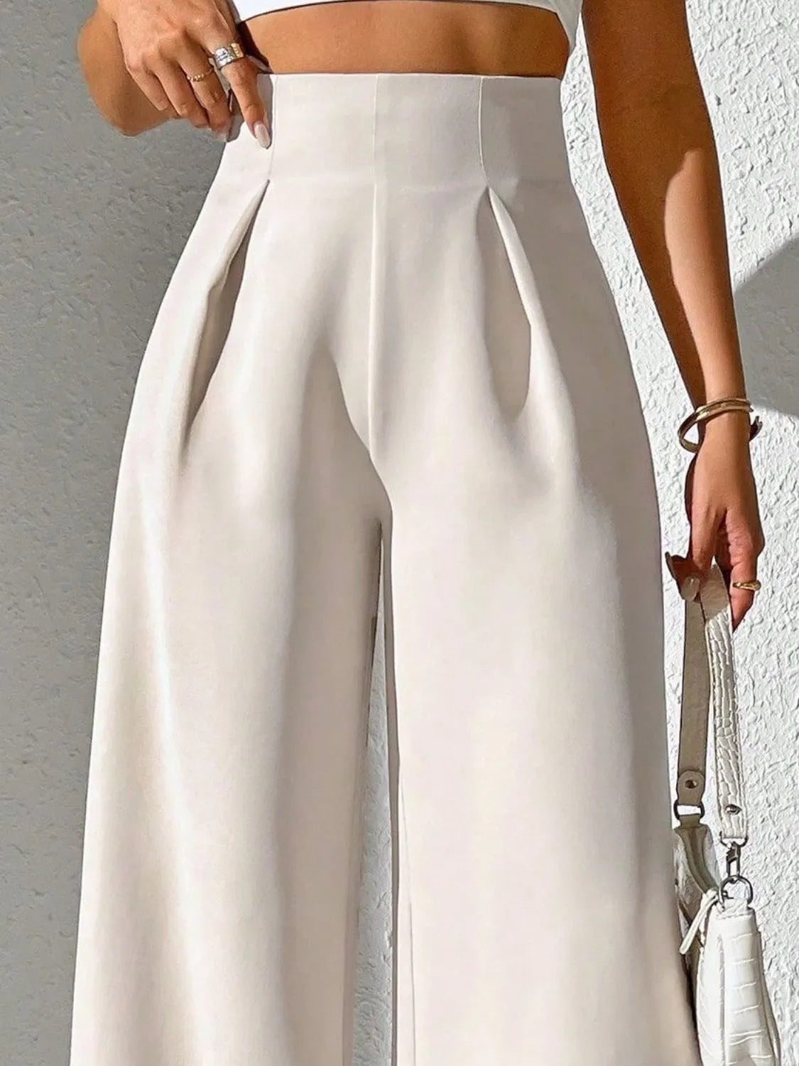 Wide Leg High Waist Pants -