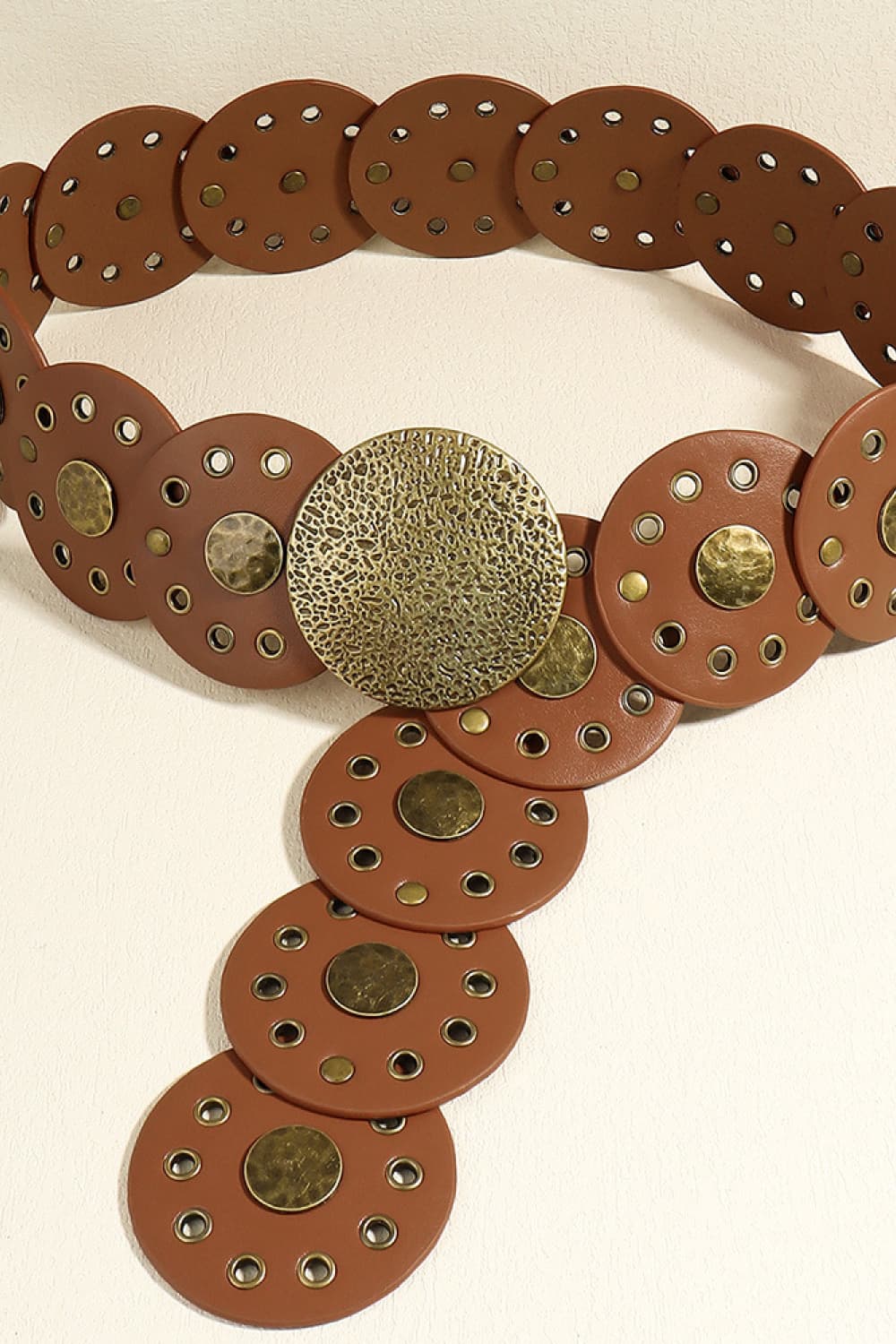 Round Shape PU Leather Belt -