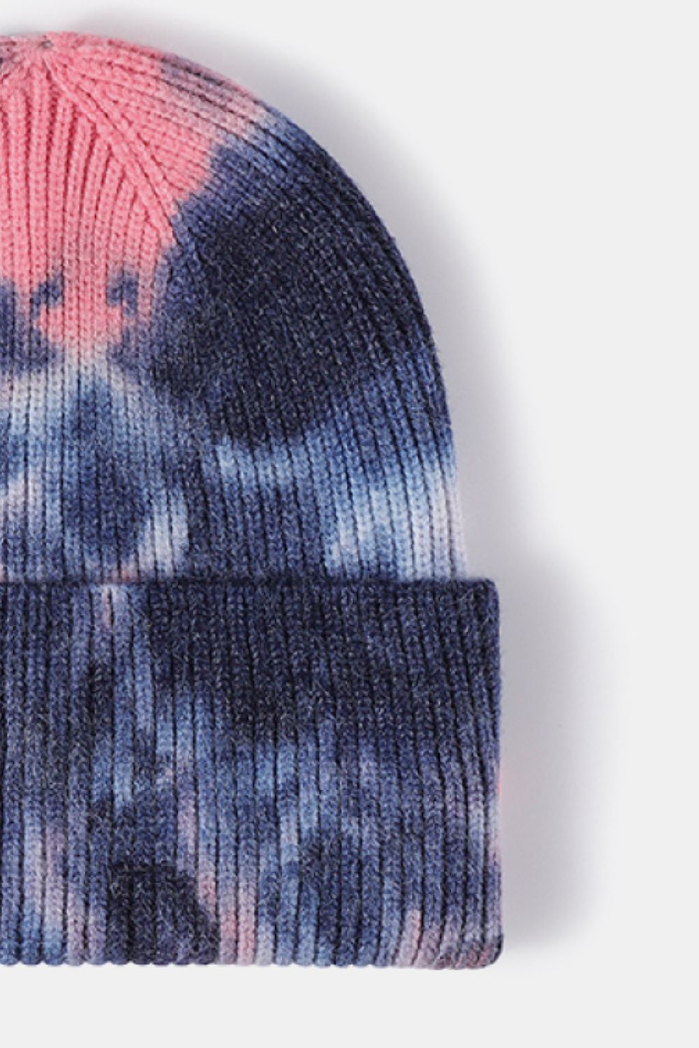 Tie-Dye Cuffed Rib-Knit Beanie Hat -