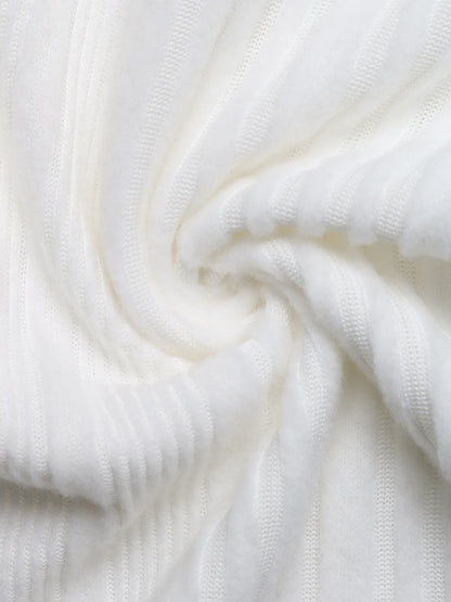 Off-Shoulder Ribbed Knit Top -