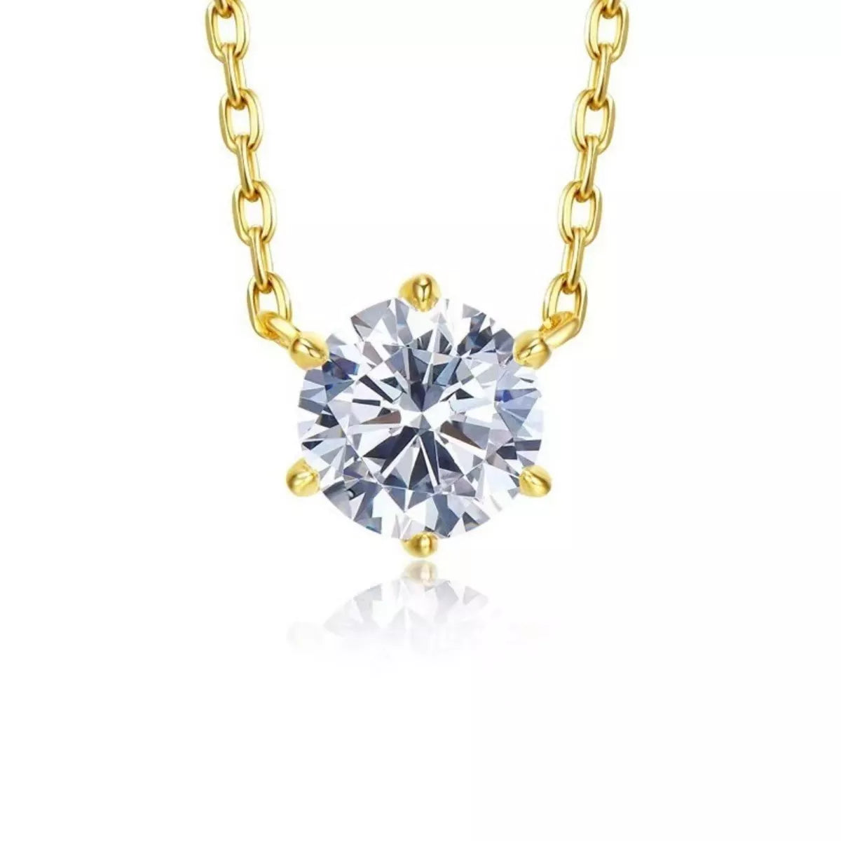 Sterling Silver Zircon Necklace -