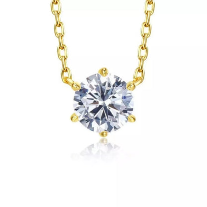 Sterling Silver Zircon Necklace -