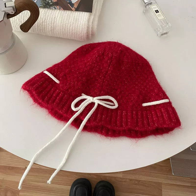 Drawstring Knitted Hat -