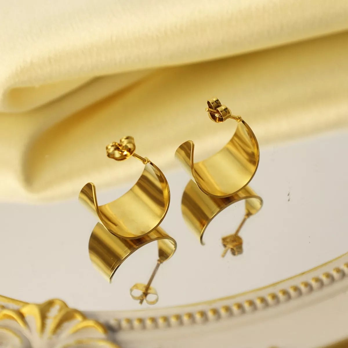 18K Gold-Plated Stud Earrings -