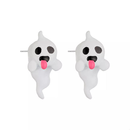 Ghost and Pumpkin Dangle Earrings -