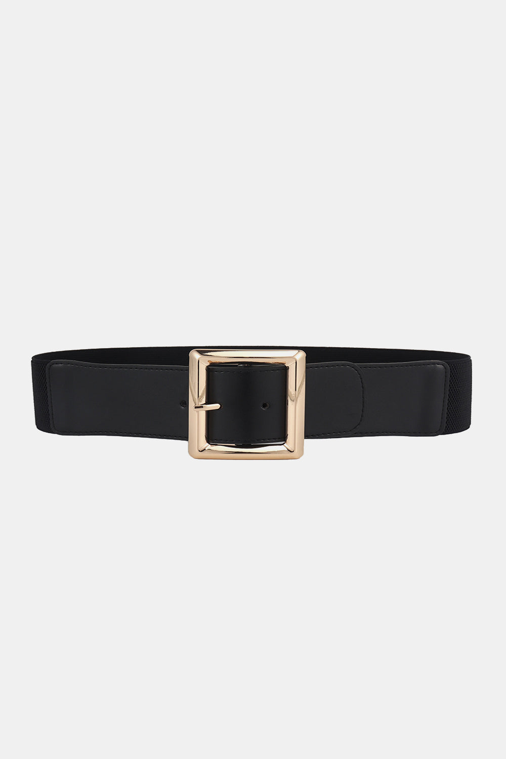 Rectangle Buckle Elastic Wide Belt -