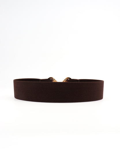 Geometric Buckle Elastic Wide Belt -