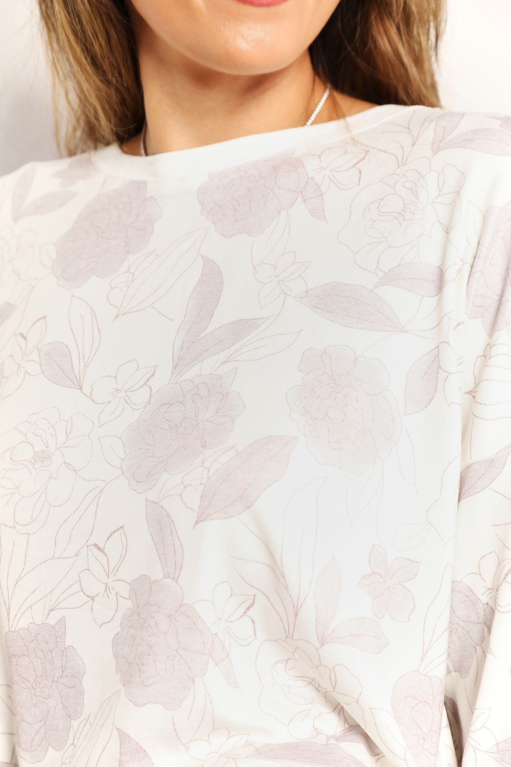 Floral Long Sleeve Top and Shorts Loungewear Set -