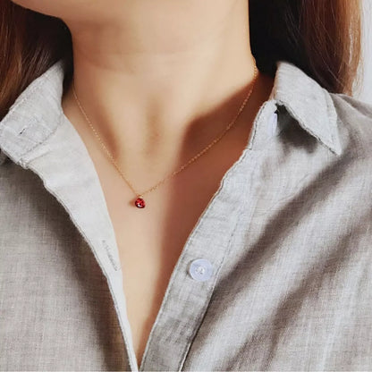 Sterling Silver Zircon Heart Necklace -