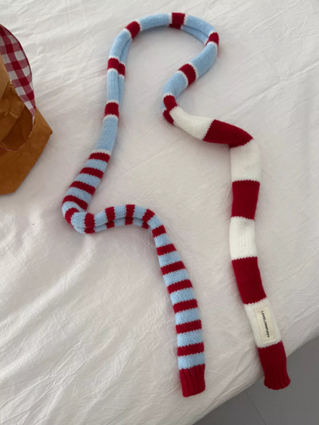 Striped Knitted Warm Scarf -
