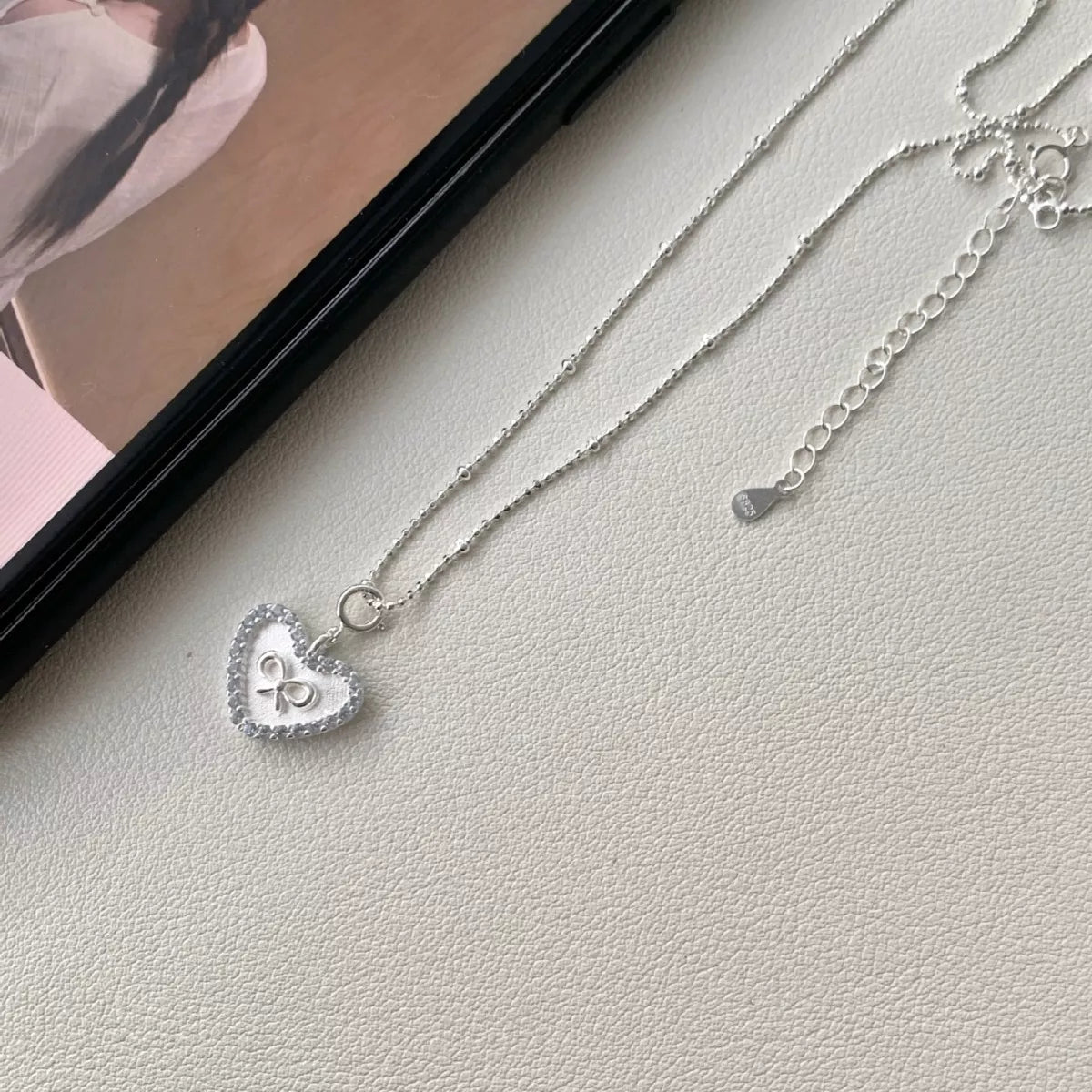 Sterling Silver Heart Necklace -