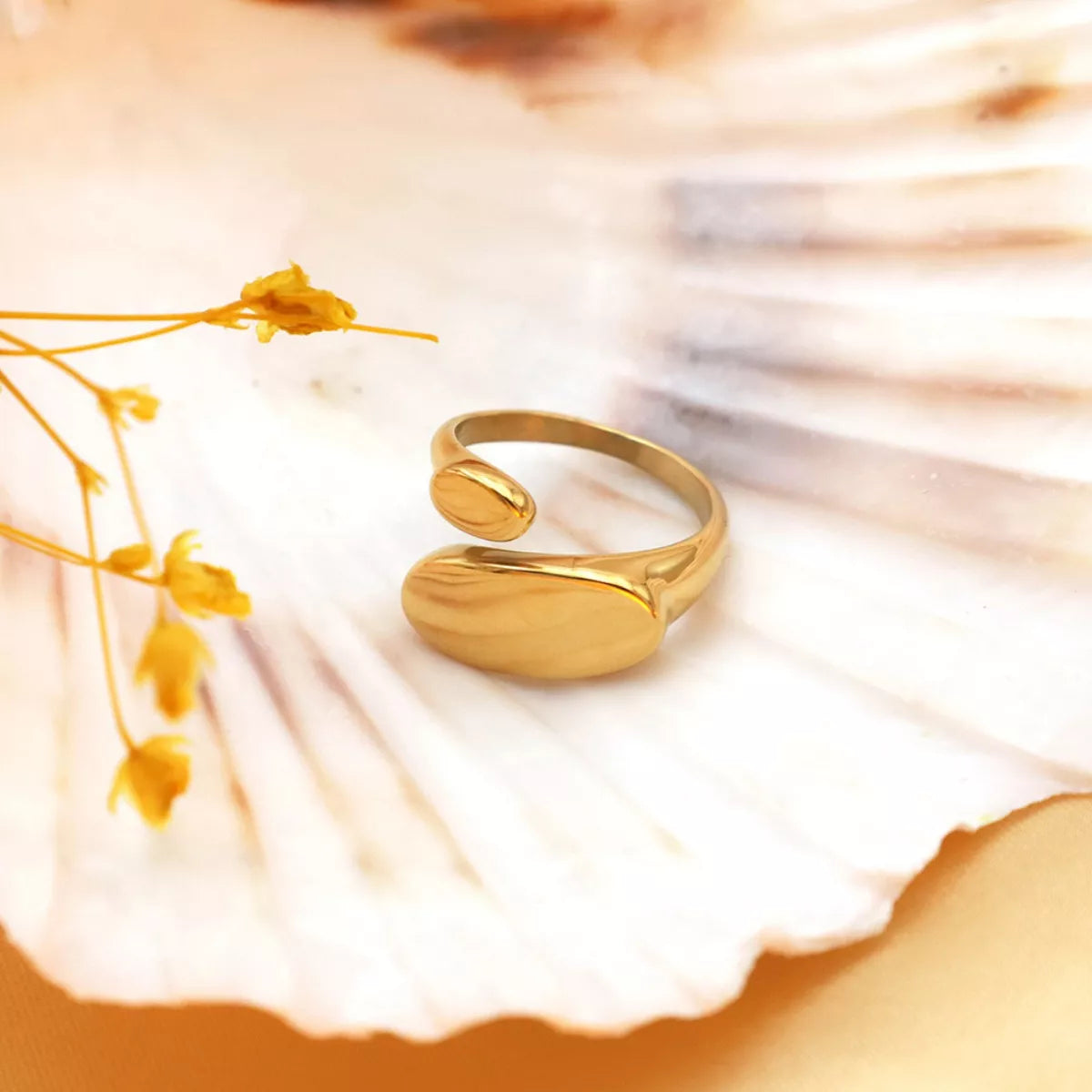 18K Gold-Plated Bypass Ring -
