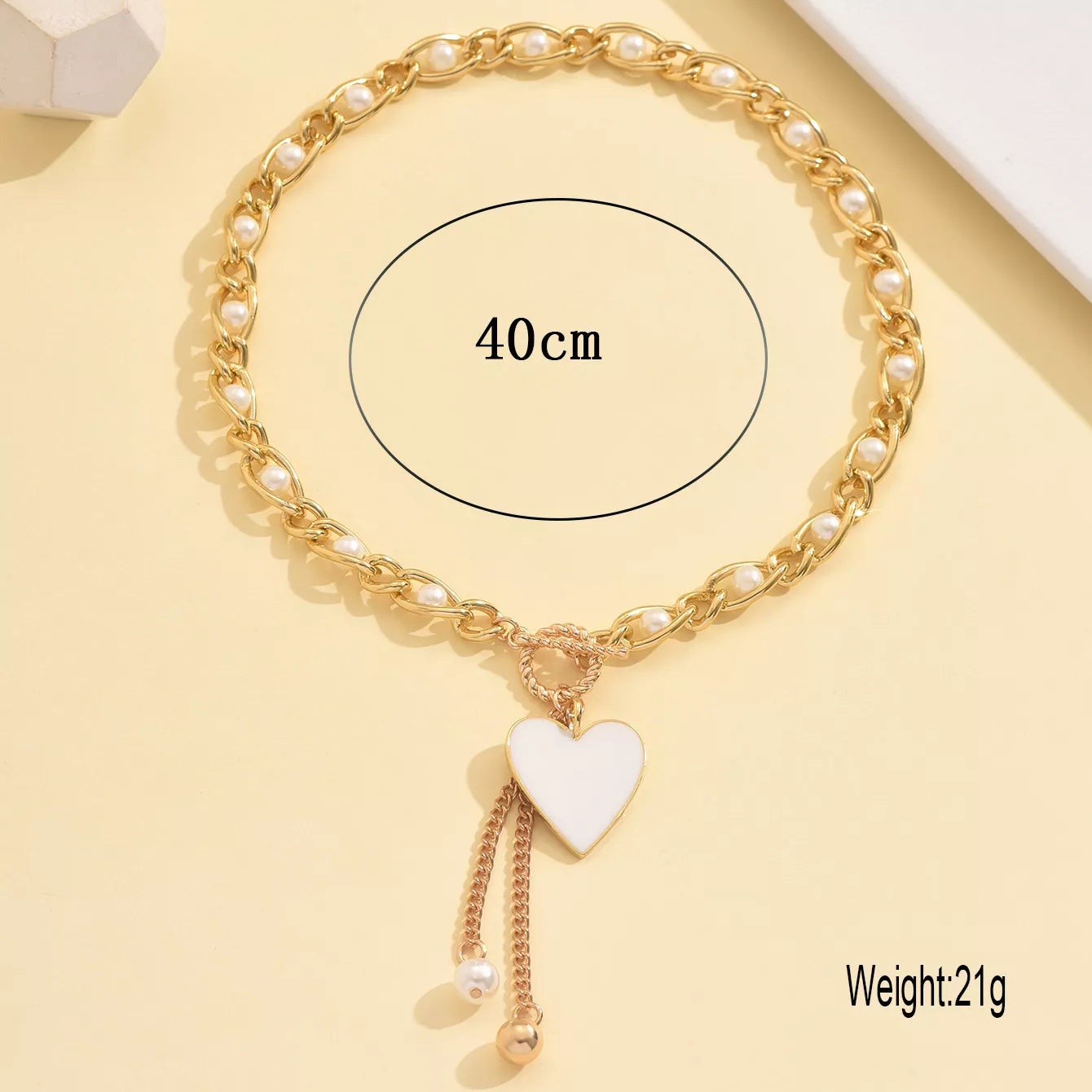 Pearl Heart Necklace -
