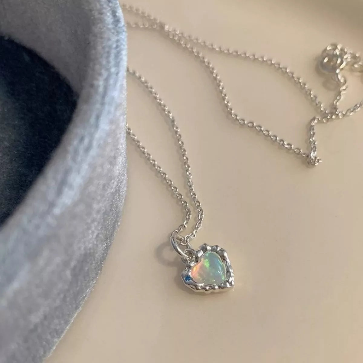 Sterling Silver Zircon Heart Necklace -