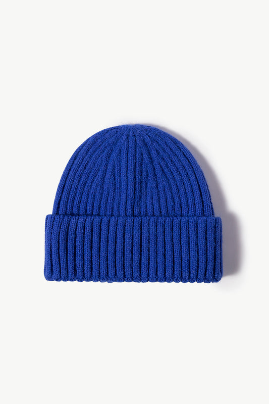 Rib-Knit Cuff Beanie - Blue One Size