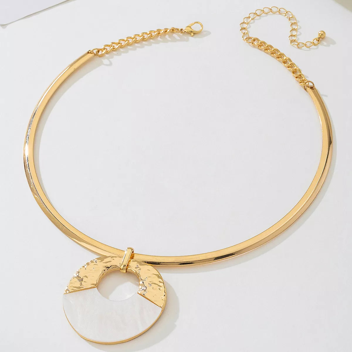 Circle Pendant Necklace and Earrings Jewelry Set -