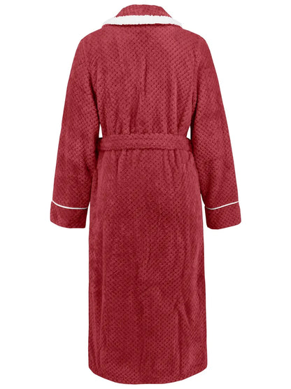 Contrast Trim Tie Waist Lounge Nightgown -