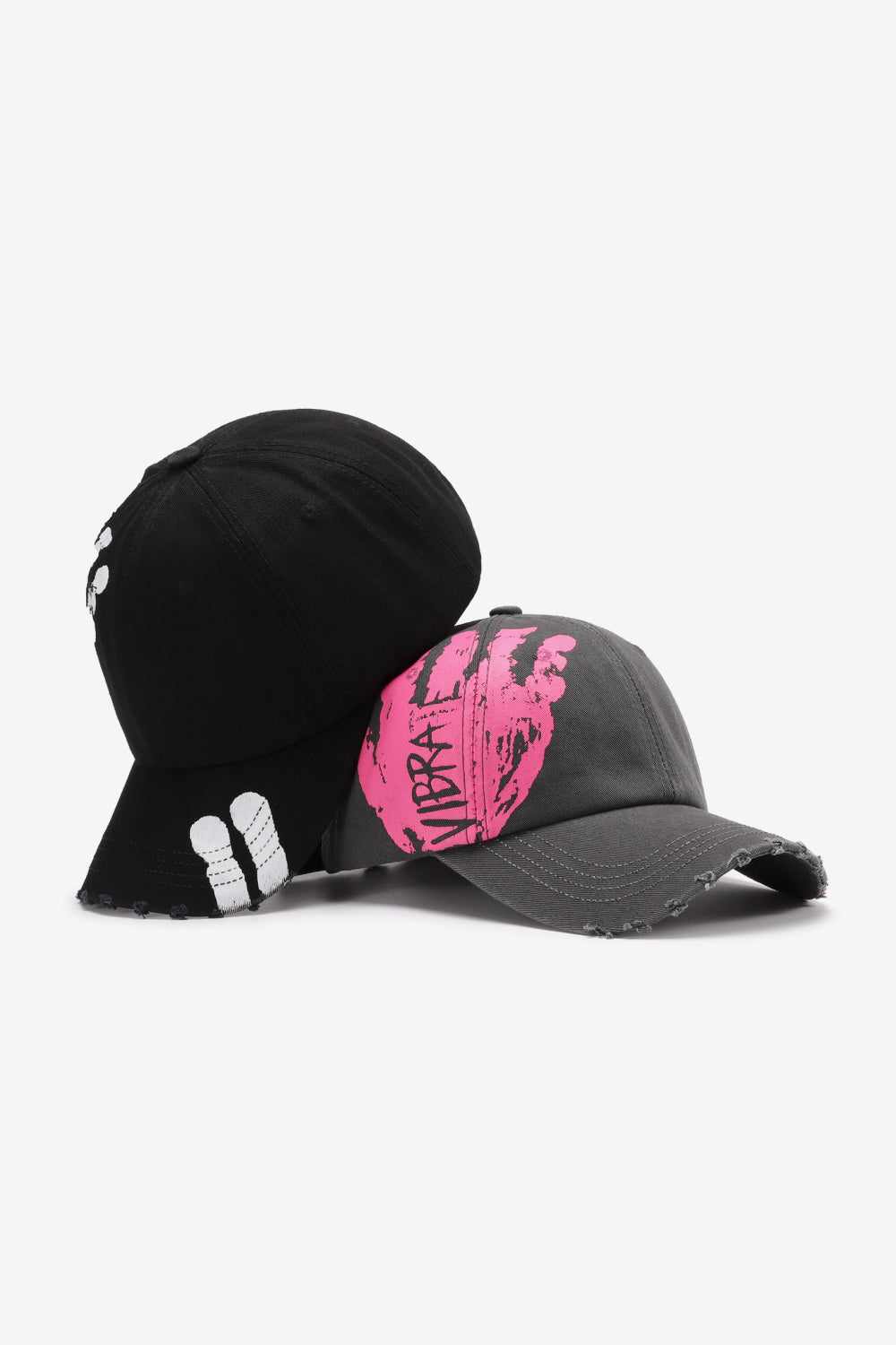 Graphic Distressed Adjustable Baseball Cap -